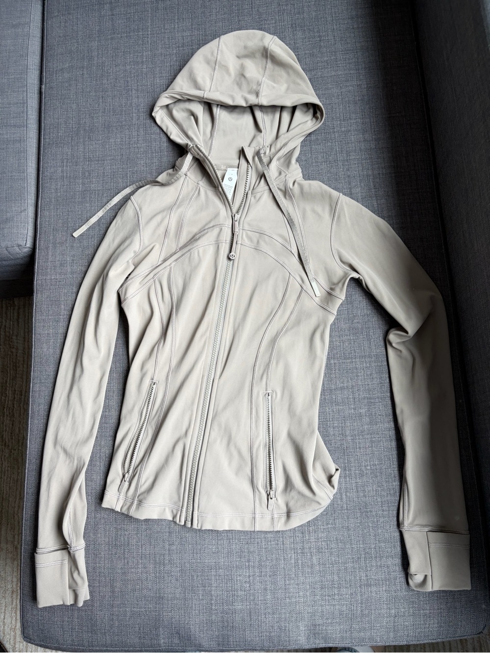 Lululemon Define Light Taupe Hooded Jacket - Women